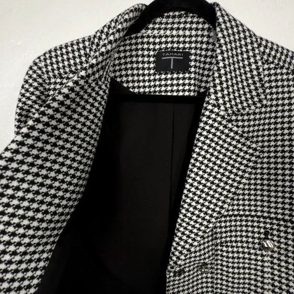 Tahari Black and White Houndstooth Blazer XS - Picture 3 of 13